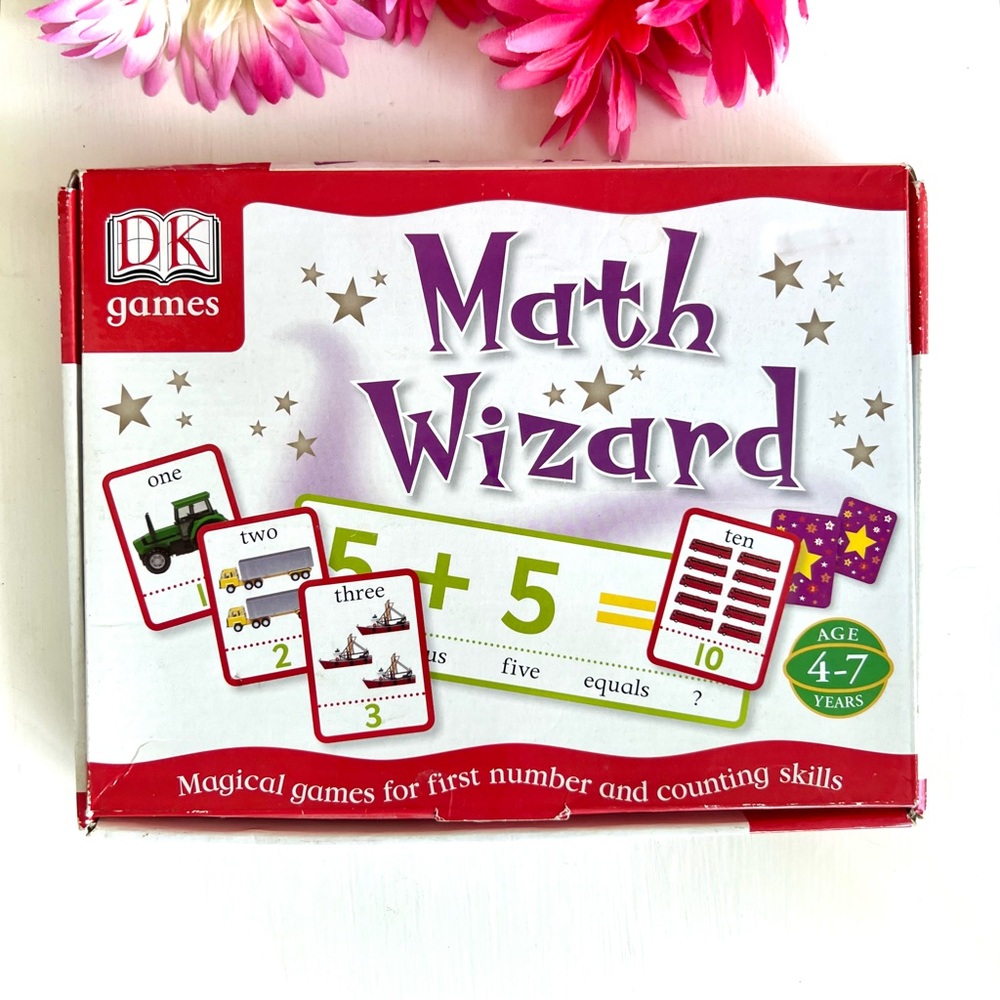 Math Wizard Numbers Counting Card Game Kids Mathematics Learning Flashcards Set
